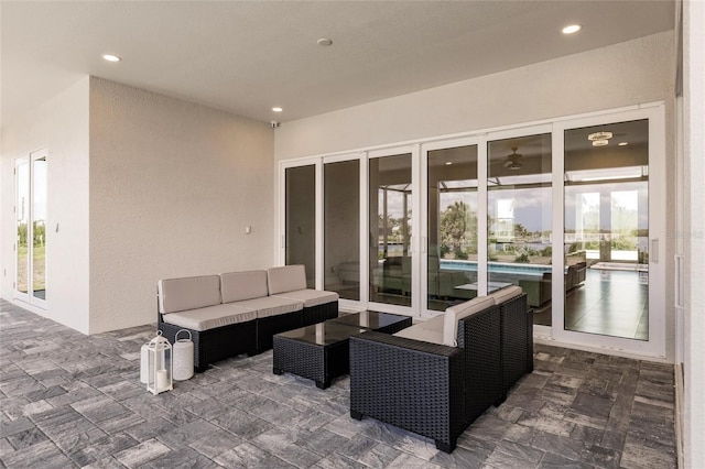 5061 Collingswood Blvd, Port Charlotte, FL 33948 - view of patio / terrace with an outdoor living space and french doors