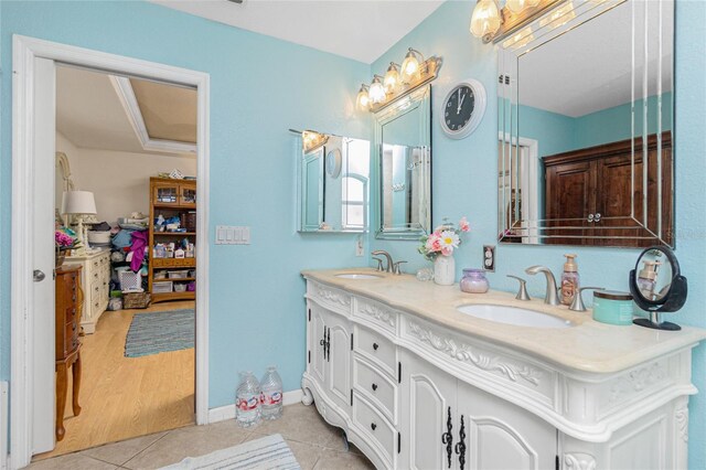 6103 Fabian Rd, North Port, FL 34287 - full bath with double vanity and tile patterned floors