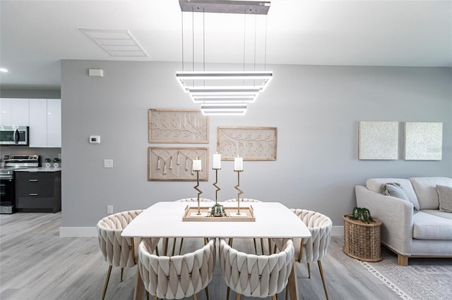 14350 Marlin Ave, Port Charlotte, FL 33953 - dining area featuring baseboards and light wood finished floors