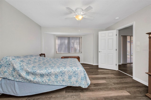 1210 Mccrory St, North Port, FL 34286 - bedroom featuring dark wood-type flooring, baseboards, and ceiling fan