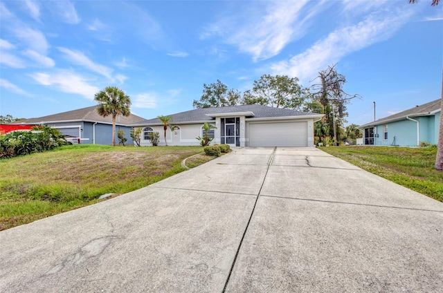 1210 Mccrory St, North Port, FL 34286 - ranch-style home with a garage, driveway, and a front lawn