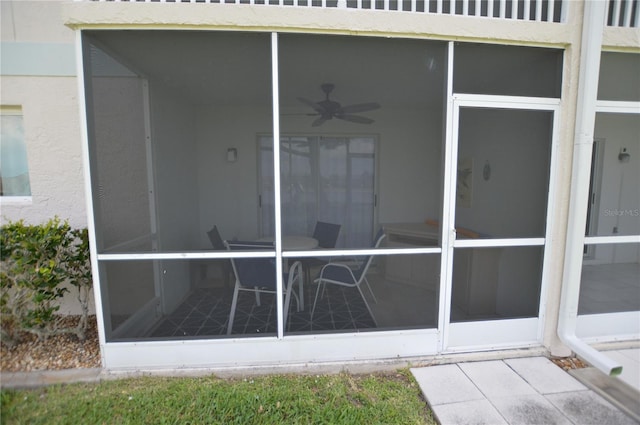 12538 SW Kingsway Cir Unit 1602, Lake Suzy, FL 34269 - exterior view of ceiling fan and stucco siding