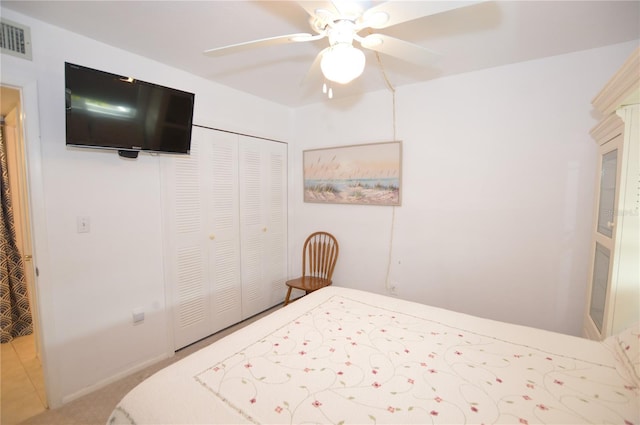 12538 SW Kingsway Cir Unit 1602, Lake Suzy, FL 34269 - bedroom featuring a closet and ceiling fan