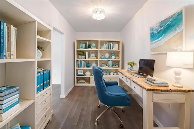 1231 Beacon Dr, Port Charlotte, FL 33952 - office space featuring dark wood-type flooring and baseboards