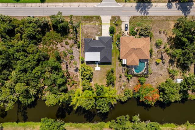 1231 Beacon Dr, Port Charlotte, FL 33952 - aerial overview of property's location with a large body of water and property parcel outlined
