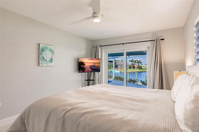 261 Venezia Ct, Punta Gorda, FL 33950 - bedroom featuring access to exterior and a ceiling fan