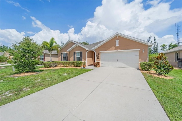 7652 Mikasa Dr, Punta Gorda, FL 33950 - single story home with an attached garage, a front lawn, stucco siding, and driveway