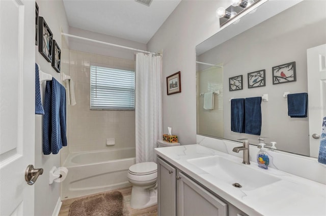 24358 Folkstone Ave, Punta Gorda, FL 33980 - full bath featuring toilet, vanity, and shower / bathtub combination with curtain