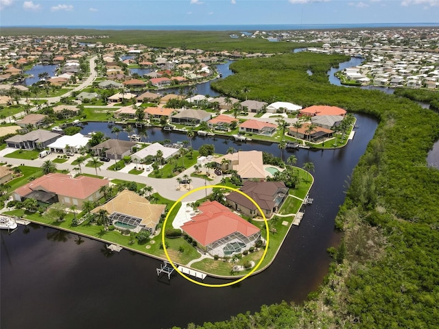 3506 Saint Florent Ct, Punta Gorda, FL 33950 - aerial perspective of suburban area featuring a large body of water