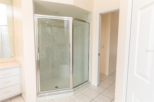 3506 Saint Florent Ct, Punta Gorda, FL 33950 - full bathroom with tile patterned flooring, a stall shower, and vanity