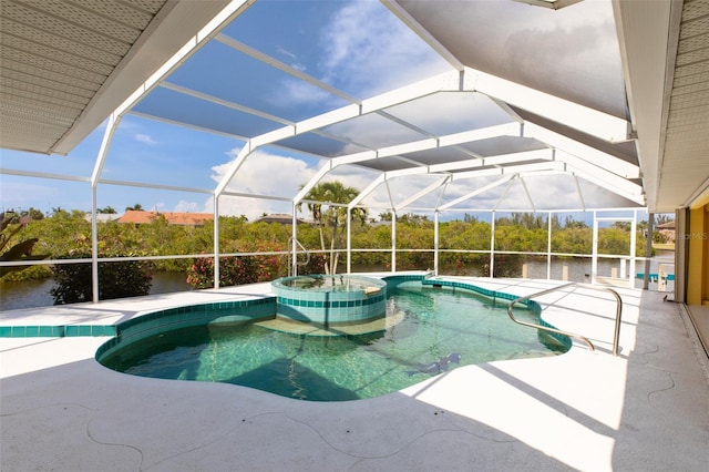 3506 Saint Florent Ct, Punta Gorda, FL 33950 - view of swimming pool with a patio area, a pool with connected hot tub, and a lanai