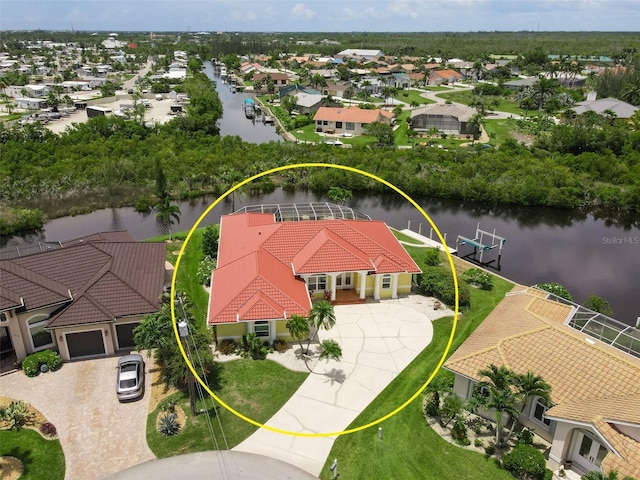 3506 Saint Florent Ct, Punta Gorda, FL 33950 - aerial perspective of suburban area featuring a large body of water