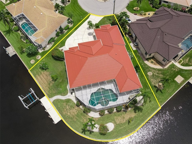 3506 Saint Florent Ct, Punta Gorda, FL 33950 - aerial view of property's location with property parcel outlined and a large body of water