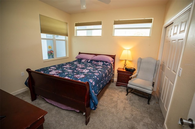 2001 Bal Harbor Blvd Unit 2306, Punta Gorda, FL 33950 - carpeted bedroom featuring a closet and ceiling fan