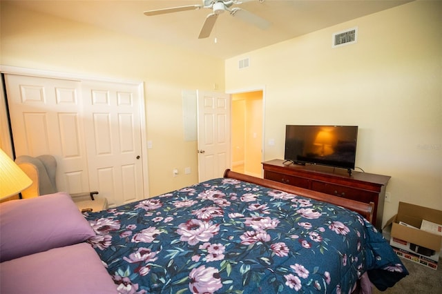 2001 Bal Harbor Blvd Unit 2306, Punta Gorda, FL 33950 - bedroom with a closet, carpet, and a ceiling fan