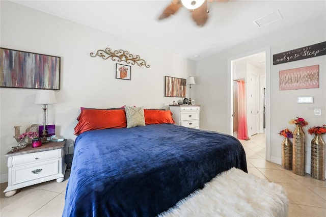 2515 Sherman Oak Dr, North Port, FL 34289 - bedroom featuring light tile patterned flooring and a ceiling fan