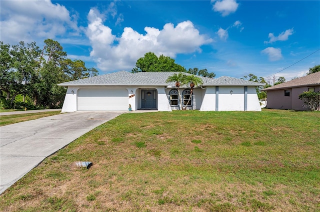 891 Bayard St, Port Charlotte, FL 33948 - ranch-style house featuring a garage, driveway, a front yard, and stucco siding