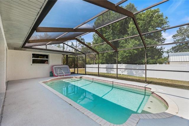 891 Bayard St, Port Charlotte, FL 33948 - view of swimming pool featuring a patio area and glass enclosure
