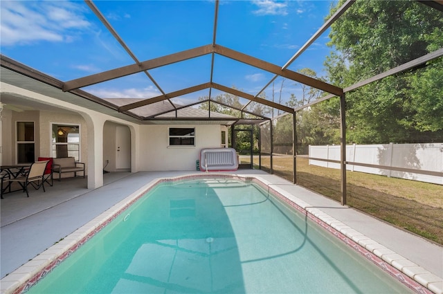 891 Bayard St, Port Charlotte, FL 33948 - view of swimming pool with a patio area and a lanai