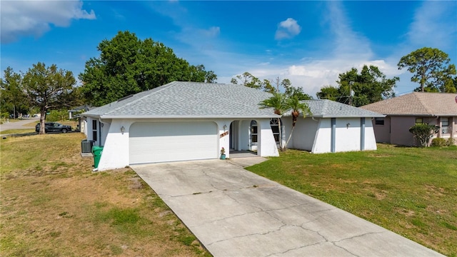 891 Bayard St, Port Charlotte, FL 33948 - ranch-style home featuring an attached garage, stucco siding, a front lawn, and concrete driveway