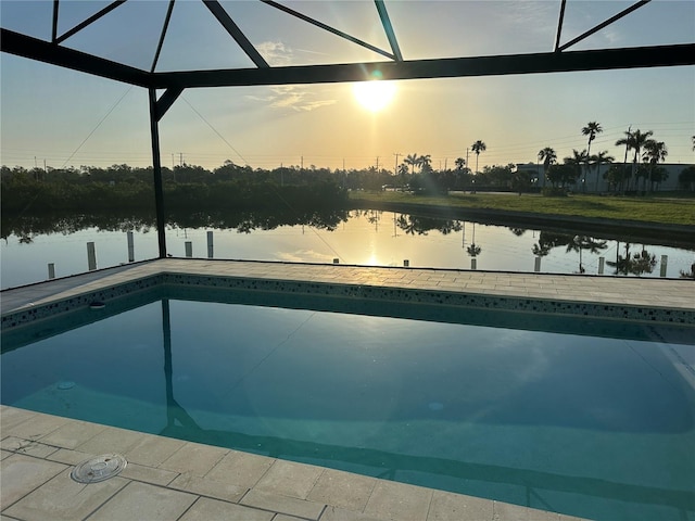 3548 Mondovi Ct, Punta Gorda, FL 33950 - swimming pool featuring a water view and glass enclosure