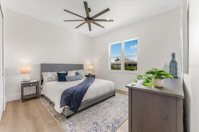 3548 Mondovi Ct, Punta Gorda, FL 33950 - bedroom with wood finished floors and ceiling fan