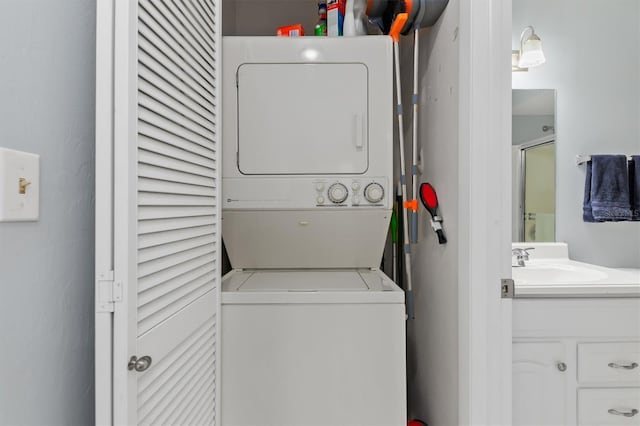 25275 Rampart Blvd Unit 1504, Punta Gorda, FL 33983 - laundry area featuring estacked washer and dryer