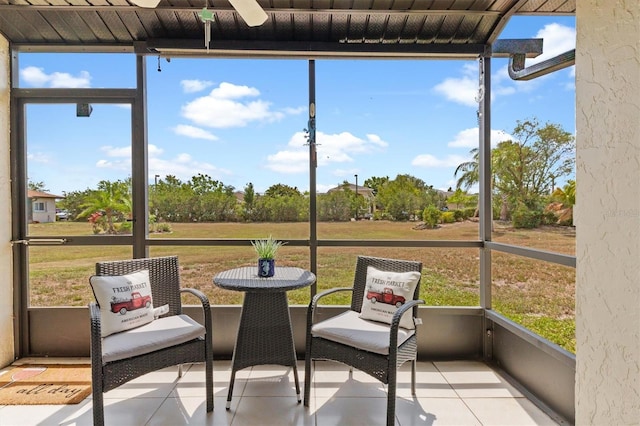 25275 Rampart Blvd Unit 1504, Punta Gorda, FL 33983 - sunroom with a ceiling fan