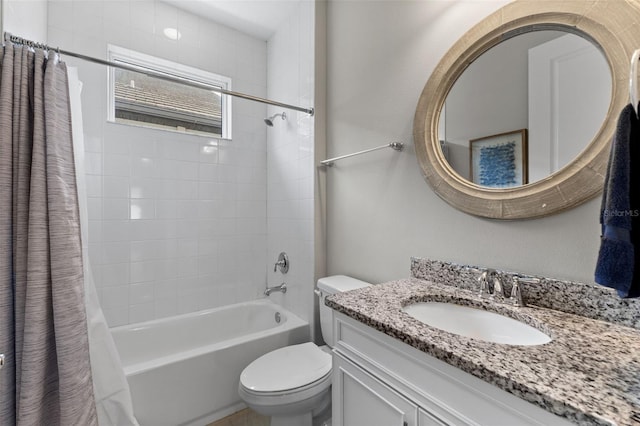 19821 Montenero Way, Venice, FL 34293 - bathroom with shower / tub combo with curtain, toilet, and vanity