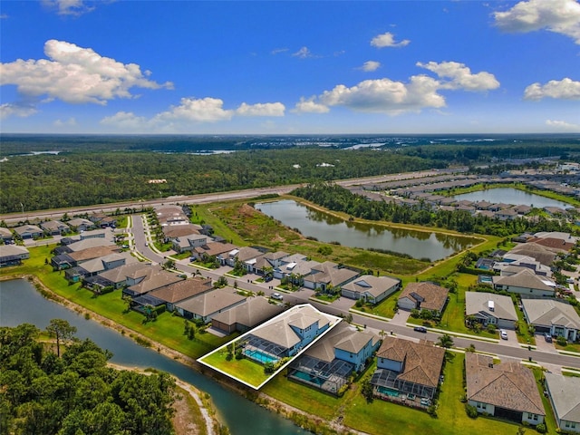 19821 Montenero Way, Venice, FL 34293 - aerial perspective of suburban area with a large body of water
