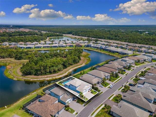 19821 Montenero Way, Venice, FL 34293 - aerial perspective of suburban area with a large body of water