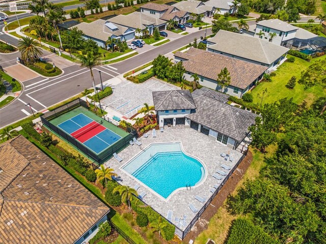 19821 Montenero Way, Venice, FL 34293 - aerial view of residential area with a pool area