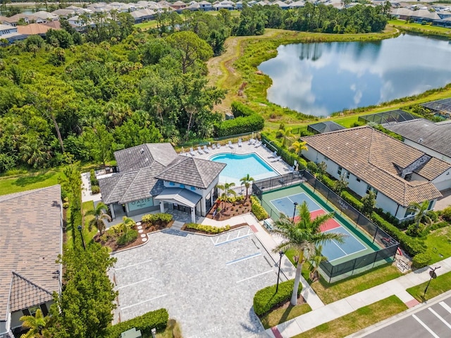 19821 Montenero Way, Venice, FL 34293 - bird's eye view of a pool and a large body of water