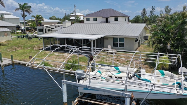 24239 Yacht Club Blvd, Punta Gorda, FL 33955 - dock area featuring boat lift and a water view
