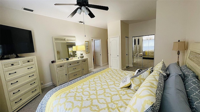 2399 Bendway Dr, Port Charlotte, FL 33948 - bedroom featuring carpet flooring, a ceiling fan, baseboards, and ensuite bathroom