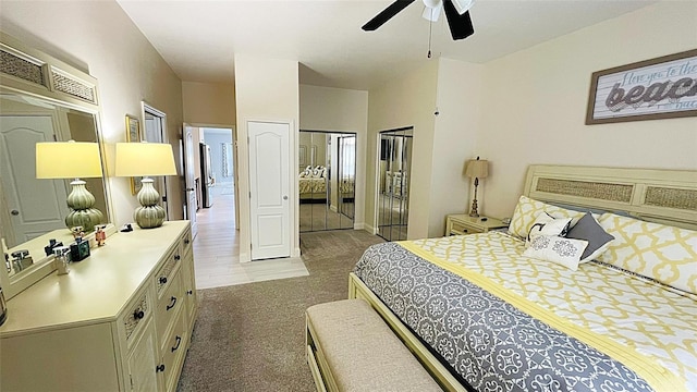 2399 Bendway Dr, Port Charlotte, FL 33948 - bedroom with light colored carpet and ceiling fan