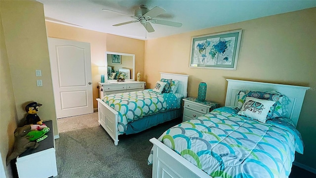2399 Bendway Dr, Port Charlotte, FL 33948 - carpeted bedroom with a ceiling fan