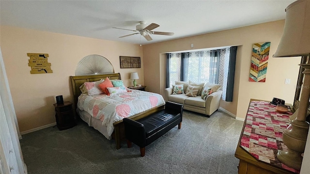 2399 Bendway Dr, Port Charlotte, FL 33948 - bedroom featuring carpet floors, baseboards, and a ceiling fan