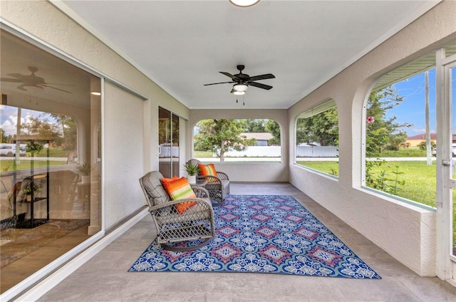 229 Waterside St, Port Charlotte, FL 33954 - sunroom / solarium featuring a ceiling fan