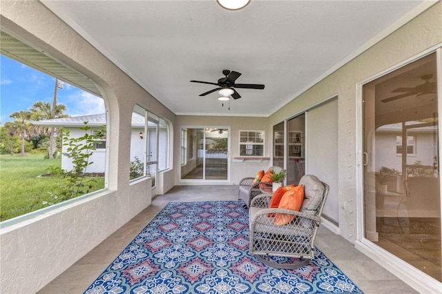 229 Waterside St, Port Charlotte, FL 33954 - sunroom with a ceiling fan