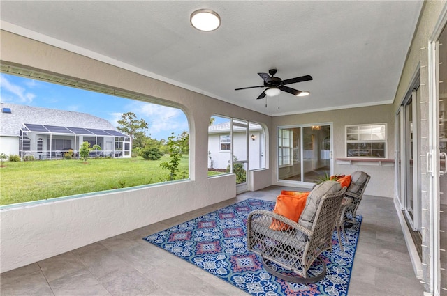 229 Waterside St, Port Charlotte, FL 33954 - sunroom featuring ceiling fan