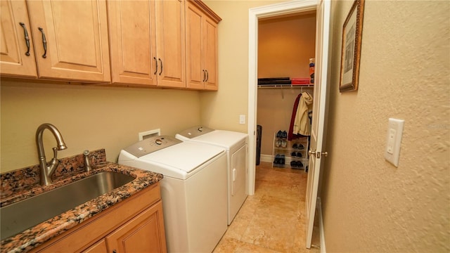 6057 Calusa Ridge Trl, Bokeelia, FL 33922 - laundry room with cabinet space and independent washer and dryer