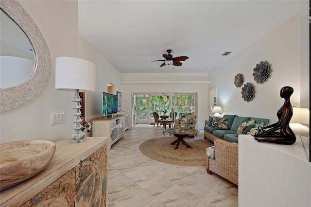 1812 Birmingham Blvd, Punta Gorda, FL 33980 - living area with a ceiling fan and light tile patterned flooring