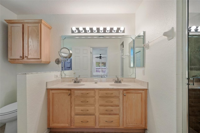 1812 Birmingham Blvd, Punta Gorda, FL 33980 - bathroom with double vanity, tiled shower, and a textured wall