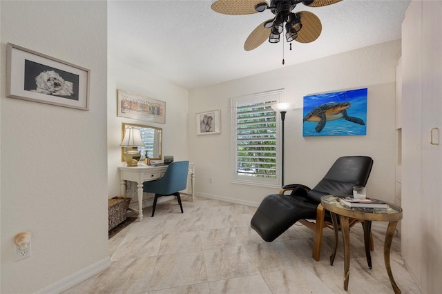 1812 Birmingham Blvd, Punta Gorda, FL 33980 - home office with ceiling fan and a textured ceiling