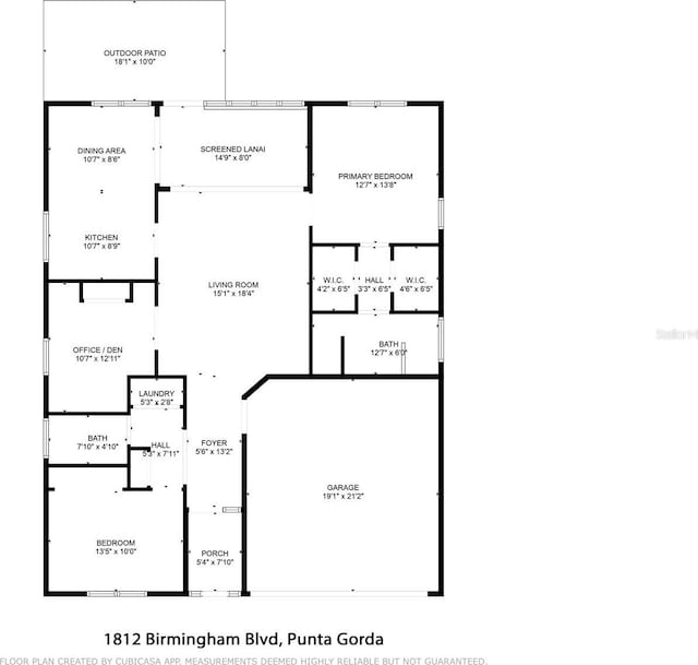 1812 Birmingham Blvd, Punta Gorda, FL 33980 - view of floor plan / room layout