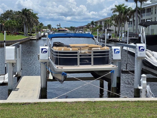 311 Garvin St Unit 405B, Punta Gorda, FL 33950 - dock area with boat lift and a water view