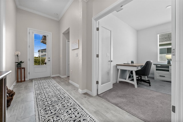 16176 Lotus Way, Punta Gorda, FL 33982 - entrance foyer with ornamental molding, baseboards, and french doors