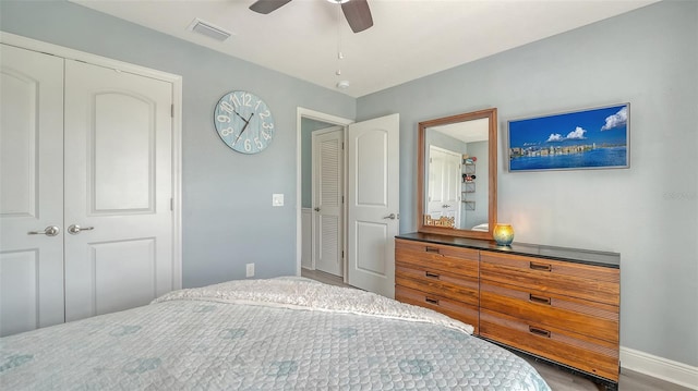 237 Strasburg Dr, Port Charlotte, FL 33954 - bedroom with a ceiling fan and a closet