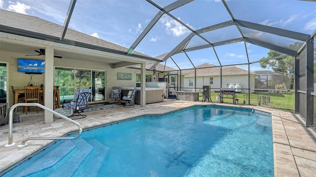 237 Strasburg Dr, Port Charlotte, FL 33954 - outdoor pool with a patio, a hot tub, and a lanai